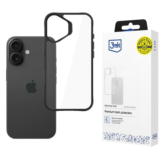 Funda para Apple iPhone 17, 3MK, Satin Armor Case+, Negra