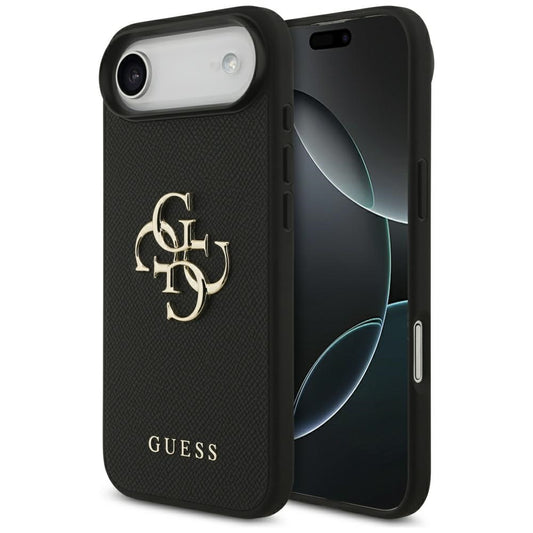 Funda para Apple iPhone 17 Air, Guess, 4G Grained Big and Classic Logo, Negra