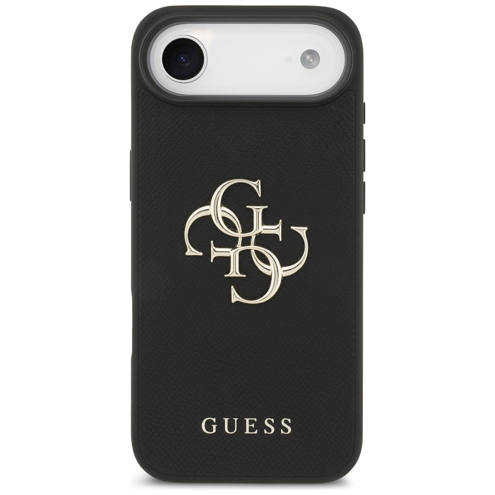 Funda para Apple iPhone 17 Air, Guess, 4G Grained Big and Classic Logo, Negra