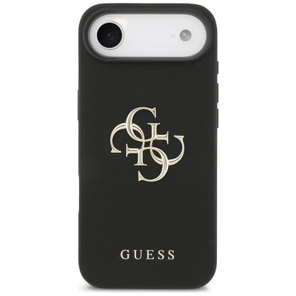 Funda para Apple iPhone 17 Air, Guess, 4G Grained Big and Classic Logo, Negra