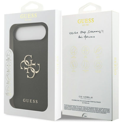 Funda para Apple iPhone 17 Air, Guess, 4G Grained Big and Classic Logo, Negra