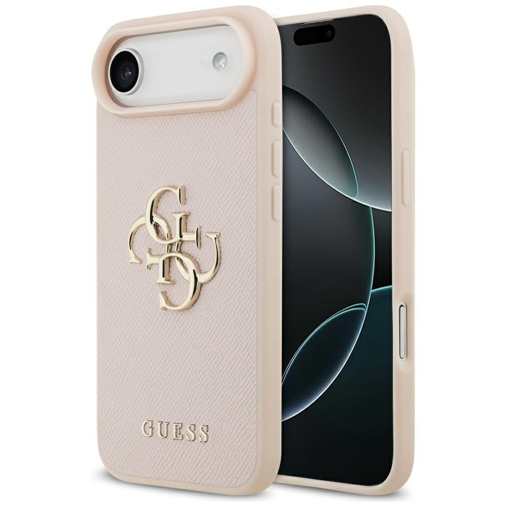Funda para Apple iPhone 17 Air, Guess, 4G Grained Big and Classic Logo, Rosa.