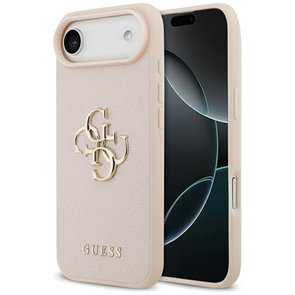 Funda para Apple iPhone 17 Air, Guess, 4G Grained Big and Classic Logo, Rosa.