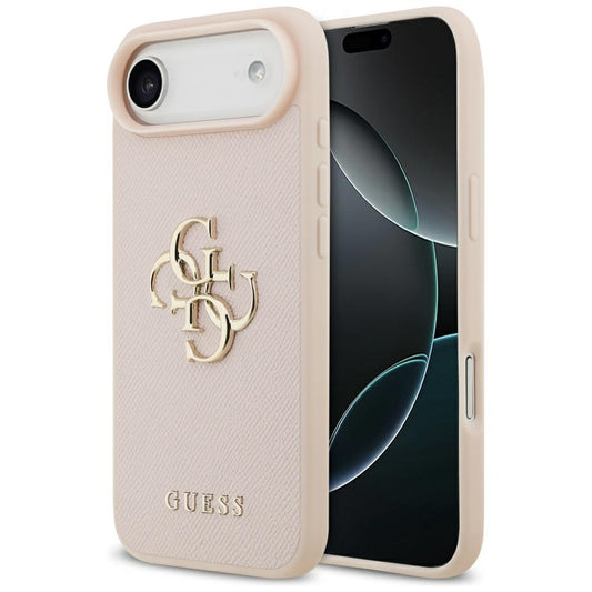 Funda para Apple iPhone 17 Air, Guess, 4G Grained Big and Classic Logo, Rosa.