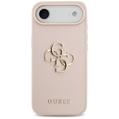 Funda para Apple iPhone 17 Air, Guess, 4G Grained Big and Classic Logo, Rosa.
