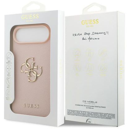Funda para Apple iPhone 17 Air, Guess, 4G Grained Big and Classic Logo, Rosa.