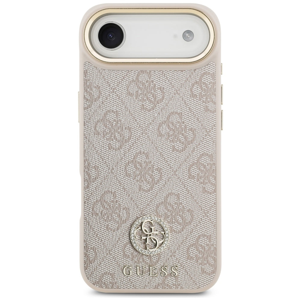 Funda para Apple iPhone 17 Air, Guess, 4G Strass Logo y Big Strap, Rosa