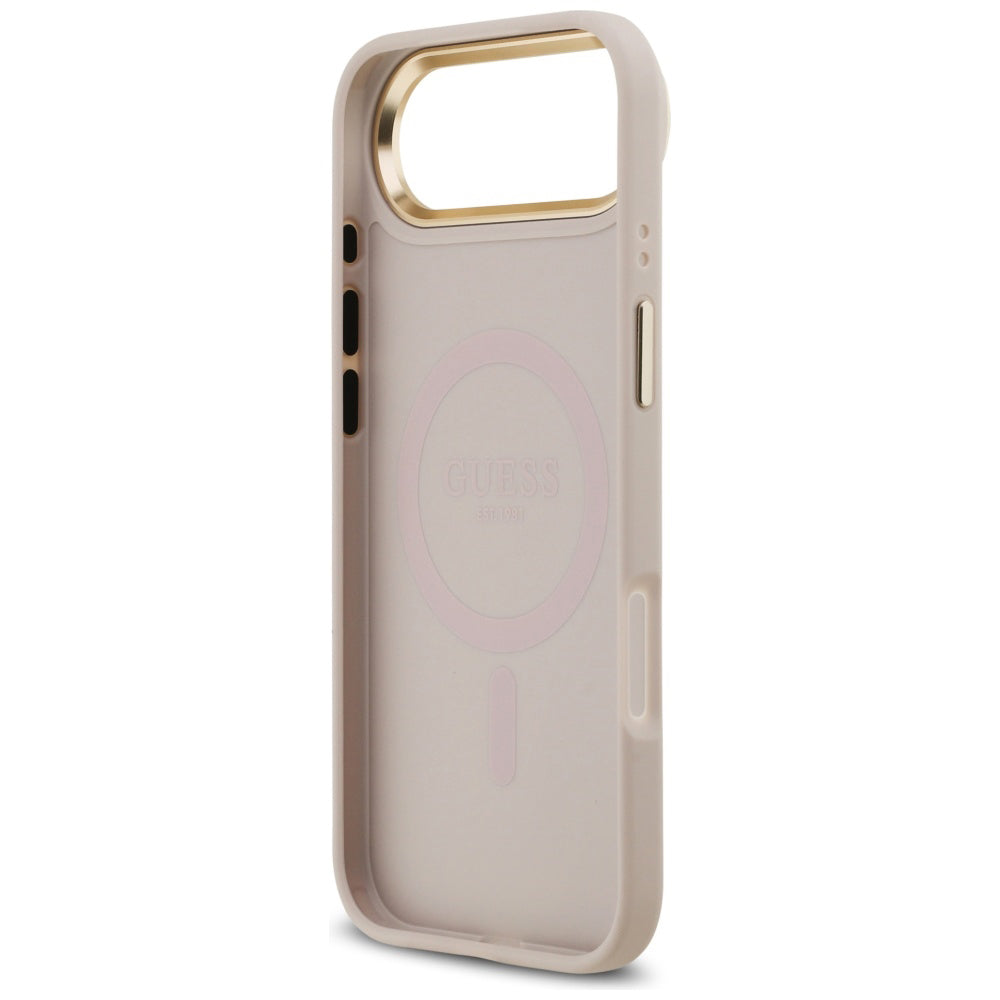 Funda para Apple iPhone 17 Air, Guess, 4G Strass Logo y Big Strap, Rosa