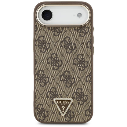 Funda para Apple iPhone 17 Air, Guess, Logo Triángulo 4G, Marrón Dorado.