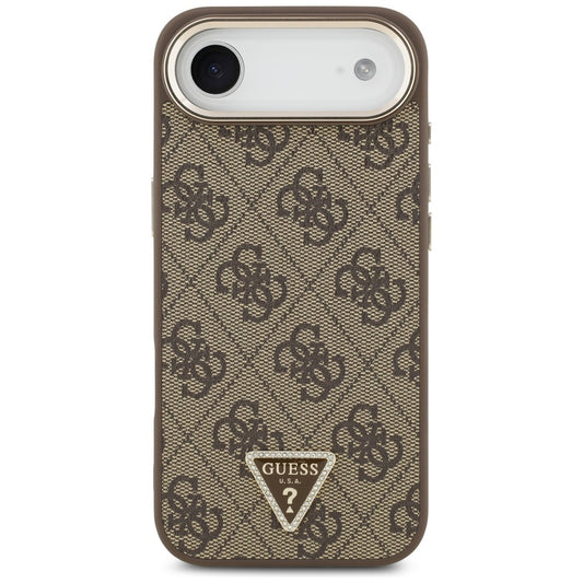 Funda para Apple iPhone 17 Air, Guess, Logo Triángulo 4G, Marrón Dorado.