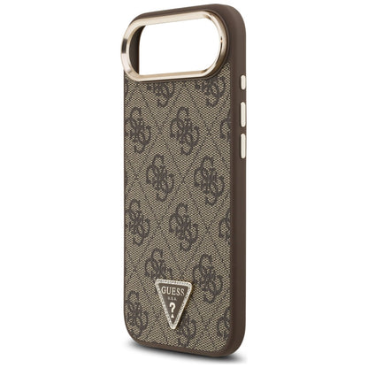 Funda para Apple iPhone 17 Air, Guess, Logo Triángulo 4G, Marrón Dorado.