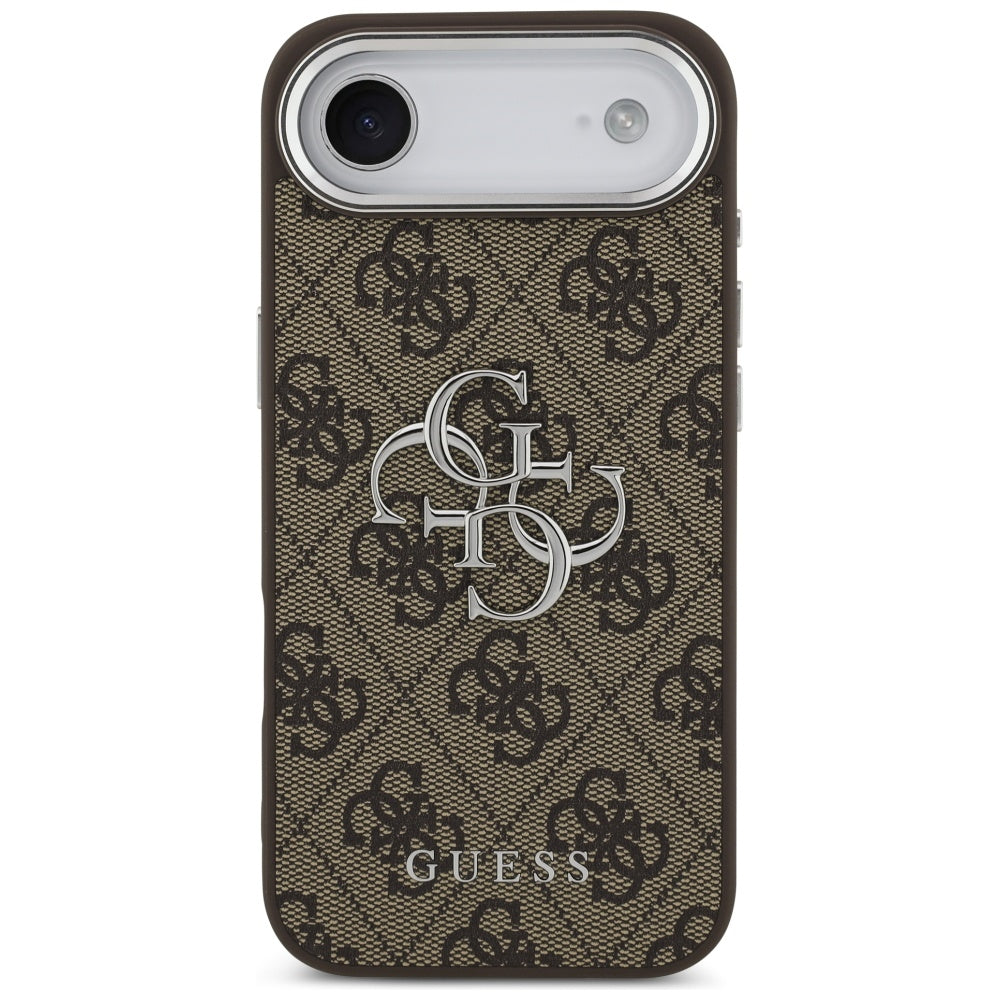 Funda para Apple iPhone 17 Air, Guess, Big 4G Logo Classic, Marrón Plateado.
