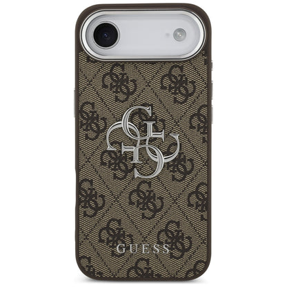 Funda para Apple iPhone 17 Air, Guess, Big 4G Logo Classic, Marrón Plateado.