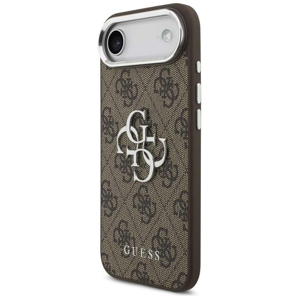 Funda para Apple iPhone 17 Air, Guess, Big 4G Logo Classic, Marrón Plateado.
