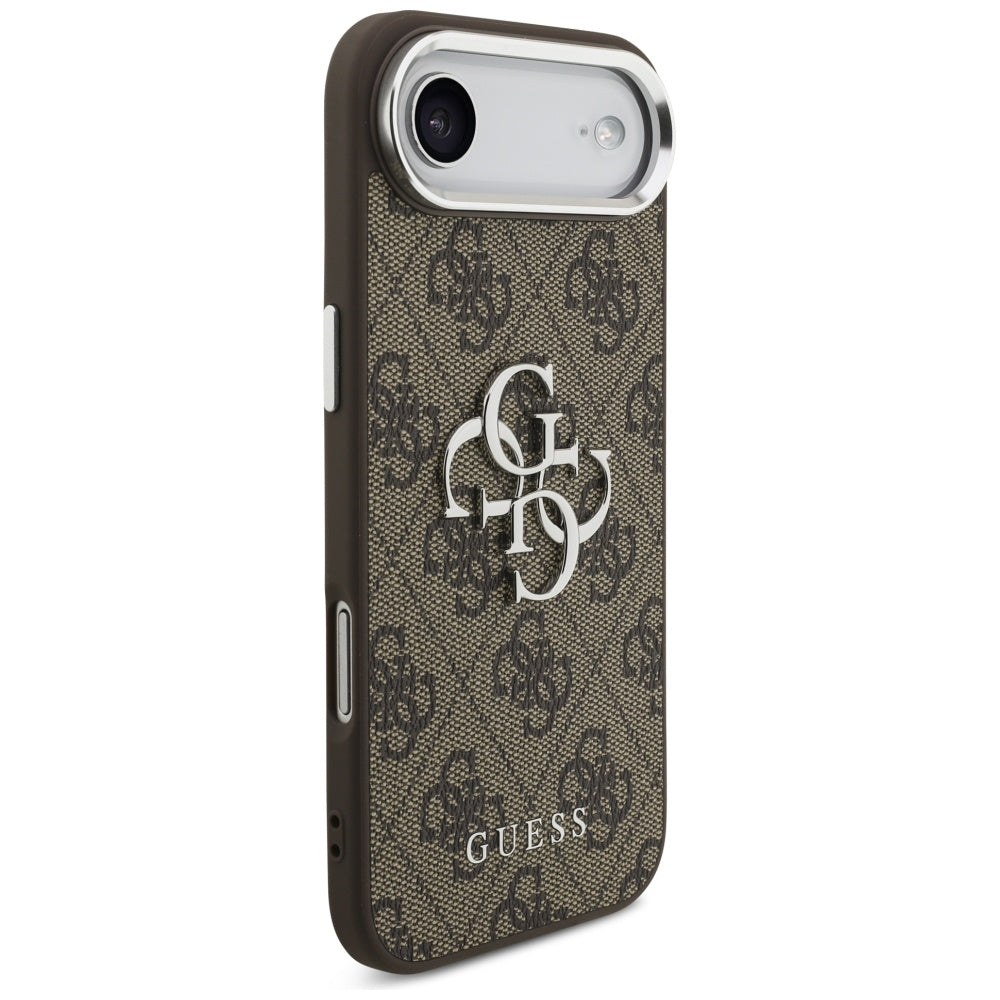Funda para Apple iPhone 17 Air, Guess, Big 4G Logo Classic, Marrón Plateado.