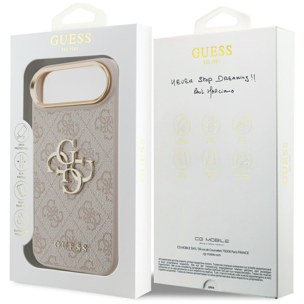 Funda para Apple iPhone 17 Air, Guess, Big 4G Logo Classic, Rosa Dorado.