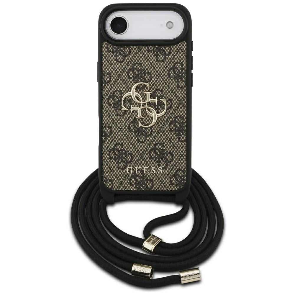 Funda para Apple iPhone 17 Air, Guess, Crossbody Cord 4G Big Log, Marrón