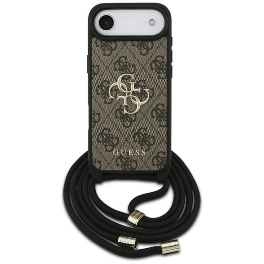 Funda para Apple iPhone 17 Air, Guess, Crossbody Cord 4G Big Log, Marrón