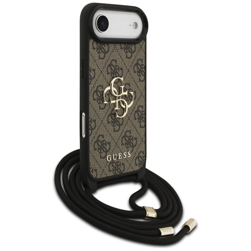 Funda para Apple iPhone 17 Air, Guess, Crossbody Cord 4G Big Log, Marrón