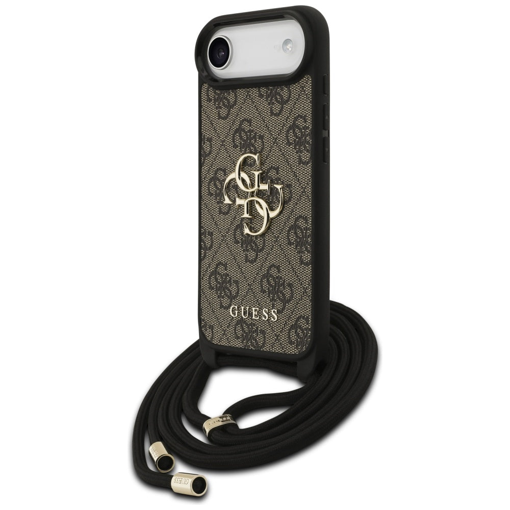 Funda para Apple iPhone 17 Air, Guess, Crossbody Cord 4G Big Log, Marrón