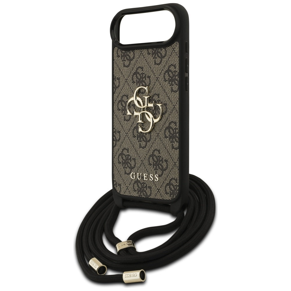 Funda para Apple iPhone 17 Air, Guess, Crossbody Cord 4G Big Log, Marrón