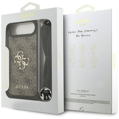 Funda para Apple iPhone 17 Air, Guess, Crossbody Cord 4G Big Log, Marrón