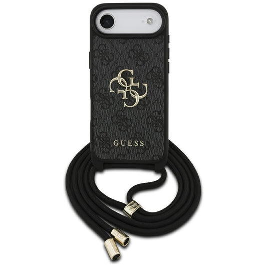 Funda para Apple iPhone 17 Air, Guess, Crossbody Cord 4G Big Log, Negra