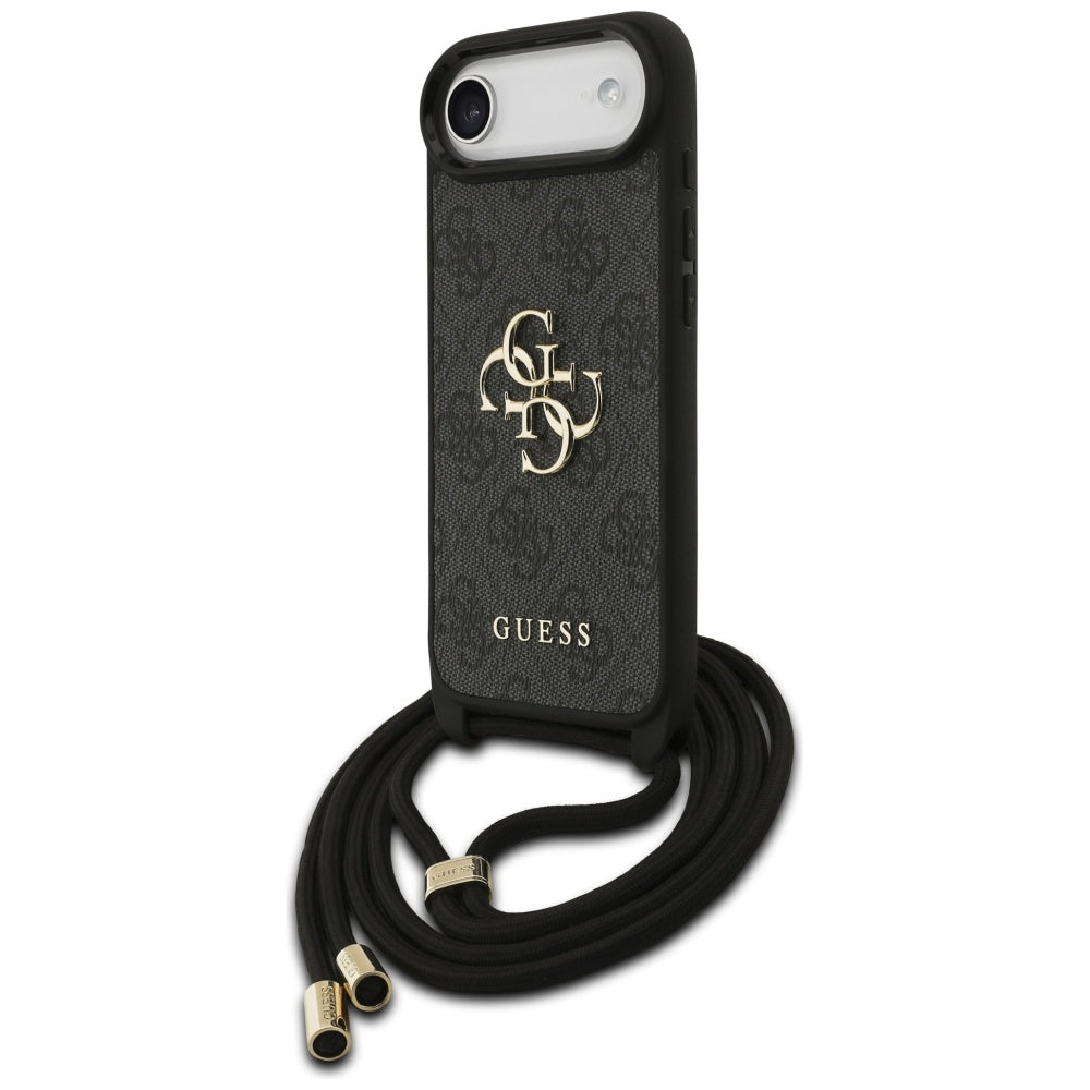 Funda para Apple iPhone 17 Air, Guess, Crossbody Cord 4G Big Log, Negra