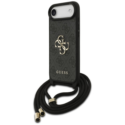Funda para Apple iPhone 17 Air, Guess, Crossbody Cord 4G Big Log, Negra