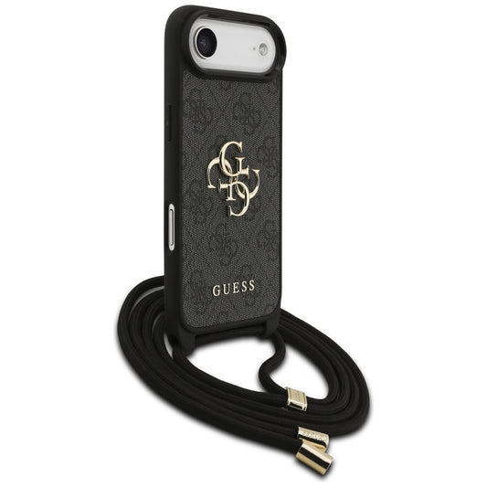 Funda para Apple iPhone 17 Air, Guess, Crossbody Cord 4G Big Log, Negra