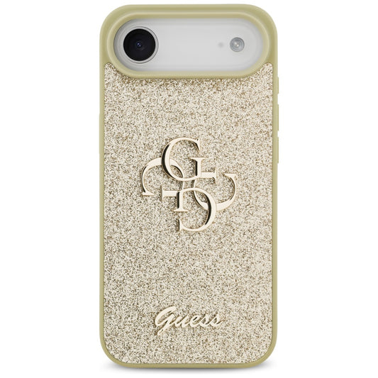 Funda para Apple iPhone 17 Air, Guess, Fixed Glitter Big 4G, Dorada.