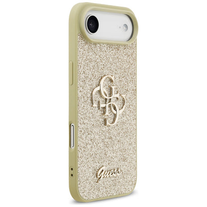 Funda para Apple iPhone 17 Air, Guess, Fixed Glitter Big 4G, Dorada.