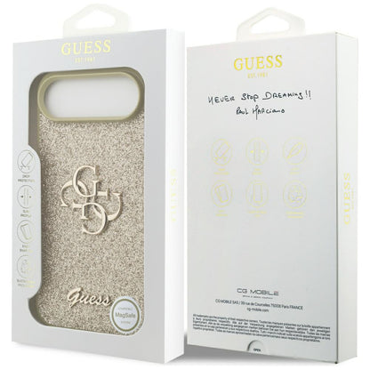 Funda para Apple iPhone 17 Air, Guess, Fixed Glitter Big 4G, Dorada.
