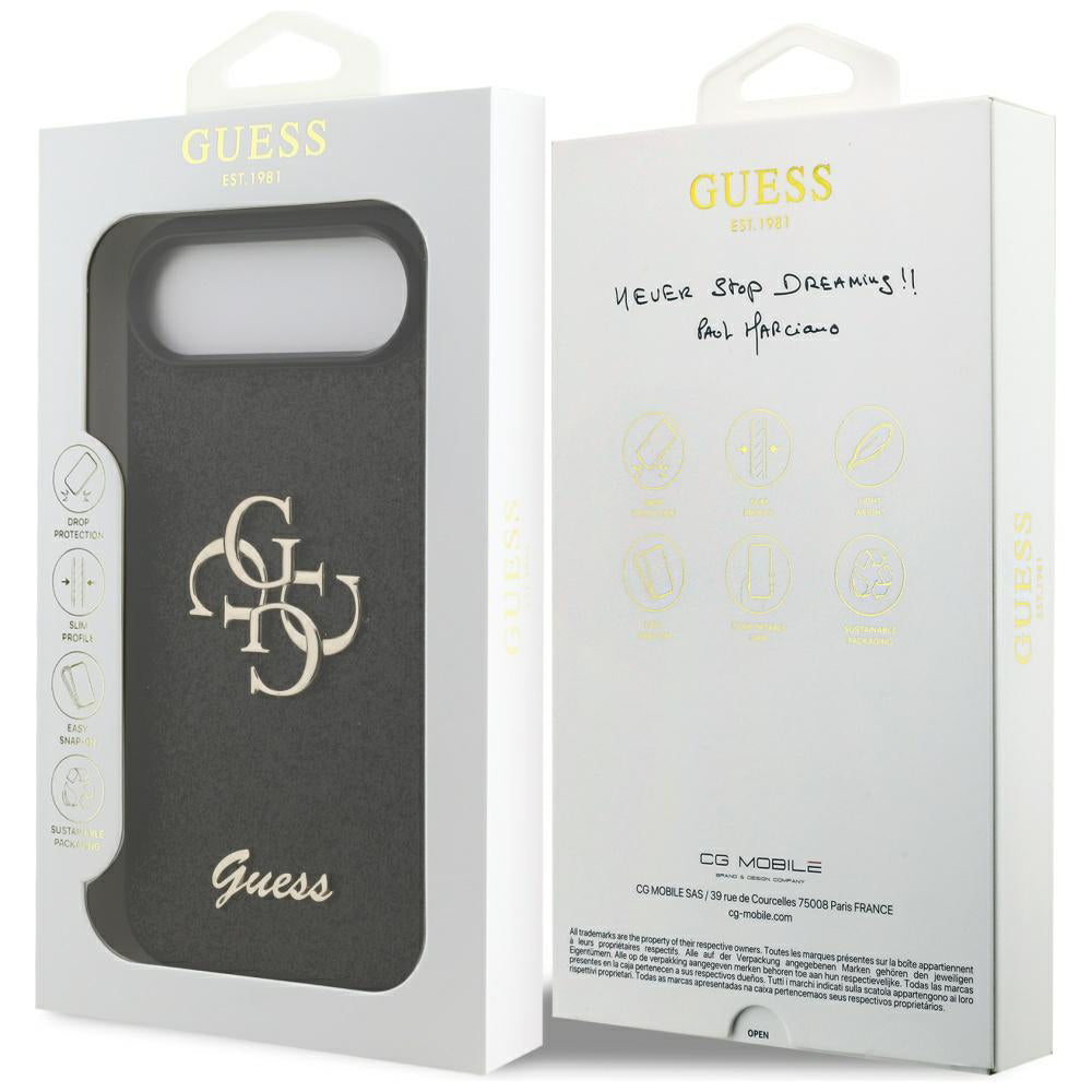 Funda para Apple iPhone 17 Air, Guess, Fixed Glitter Big 4G, Negra