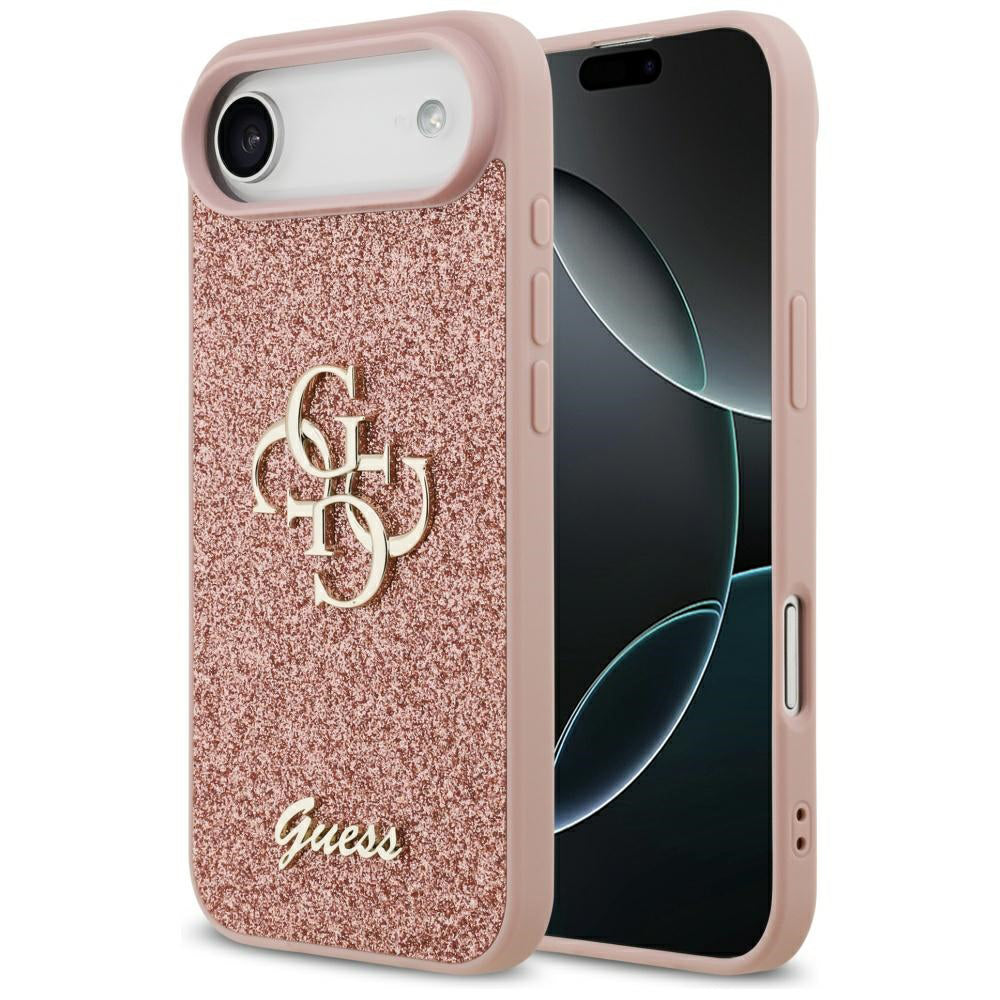 Funda para Apple iPhone 17 Air, Guess, Fixed Glitter Big 4G, Rosa