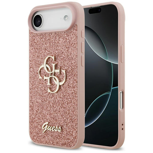 Funda para Apple iPhone 17 Air, Guess, Fixed Glitter Big 4G, Rosa