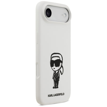 Funda para Apple iPhone 17 Air, Karl Lagerfeld, Sketch and Logo Karl, Blanca