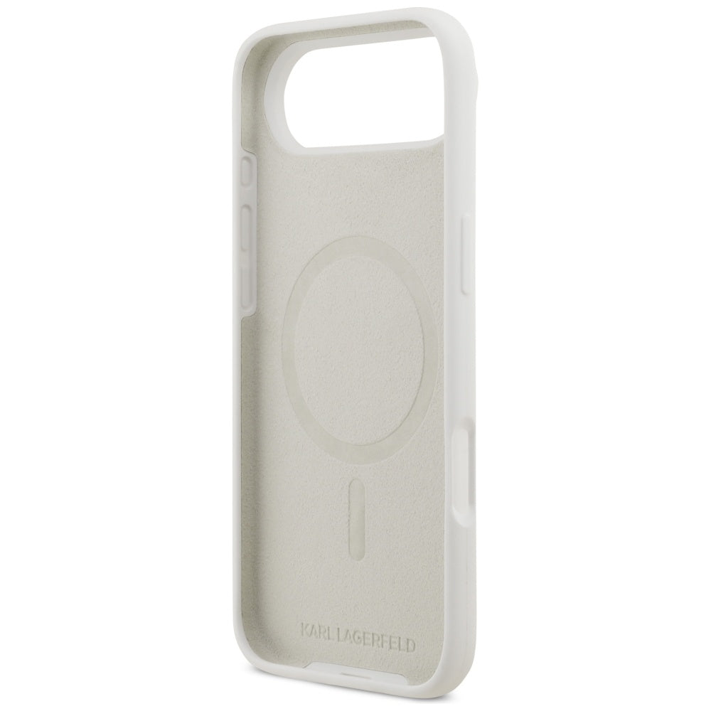 Funda para Apple iPhone 17 Air, Karl Lagerfeld, Sketch and Logo Karl, Blanca