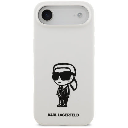 Funda para Apple iPhone 17 Air, Karl Lagerfeld, Sketch and Logo Karl, Blanca