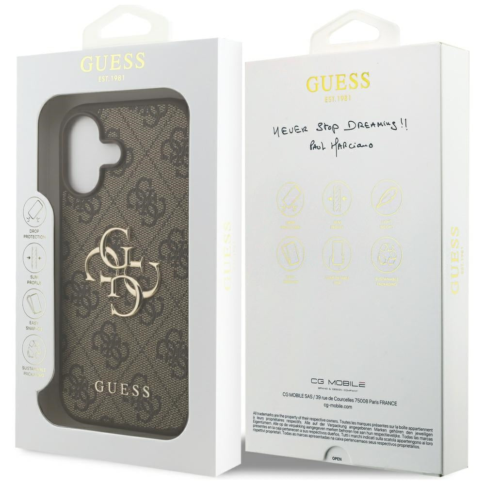 Funda para Apple iPhone 17, Guess, 4G Big Logo, Marrón