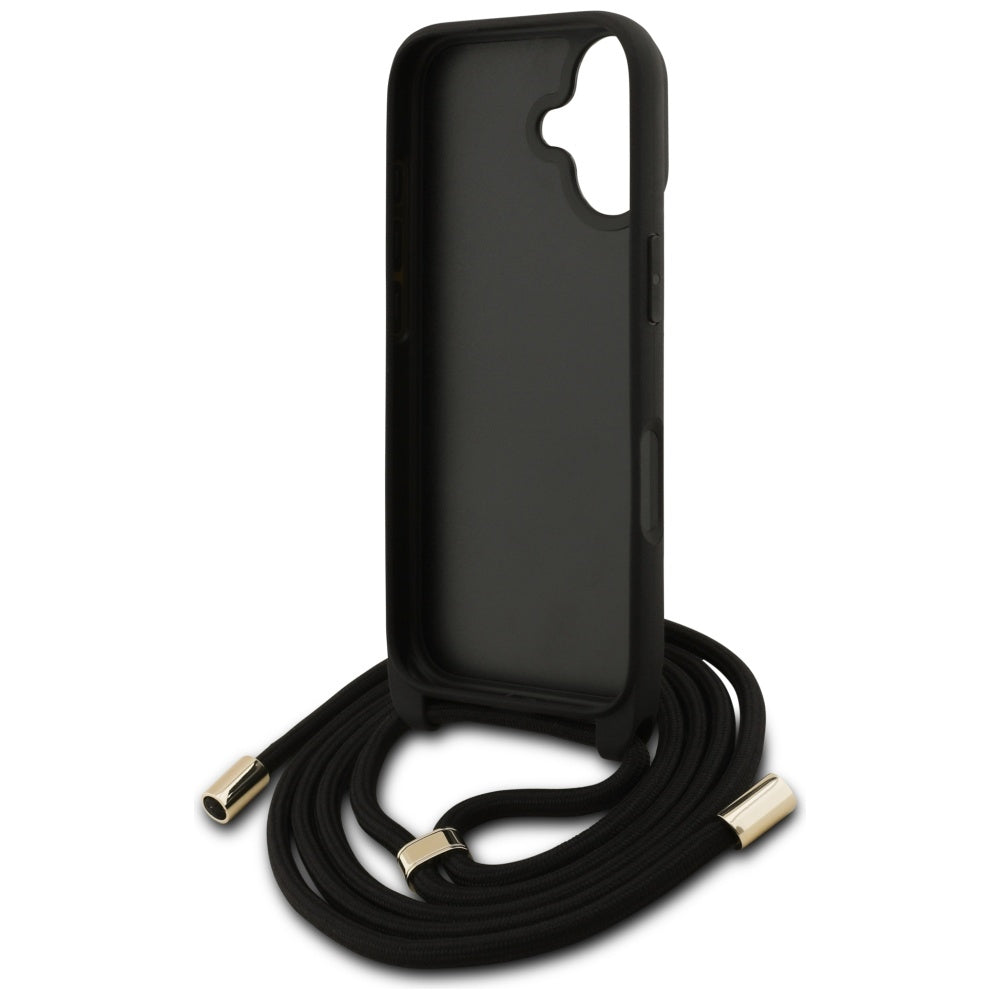 Funda para Apple iPhone 17, Guess, 4G CBDY Big Logo con Correa, Marrón