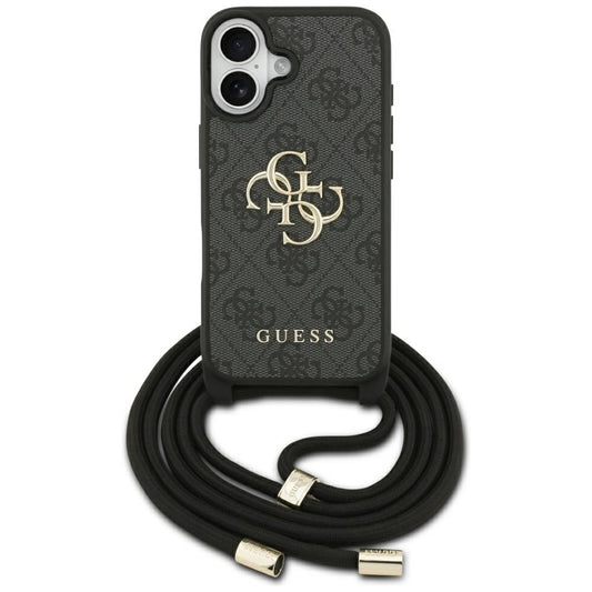 Funda para Apple iPhone 17, Guess, 4G CBDY Big Logo con Correa, Negra