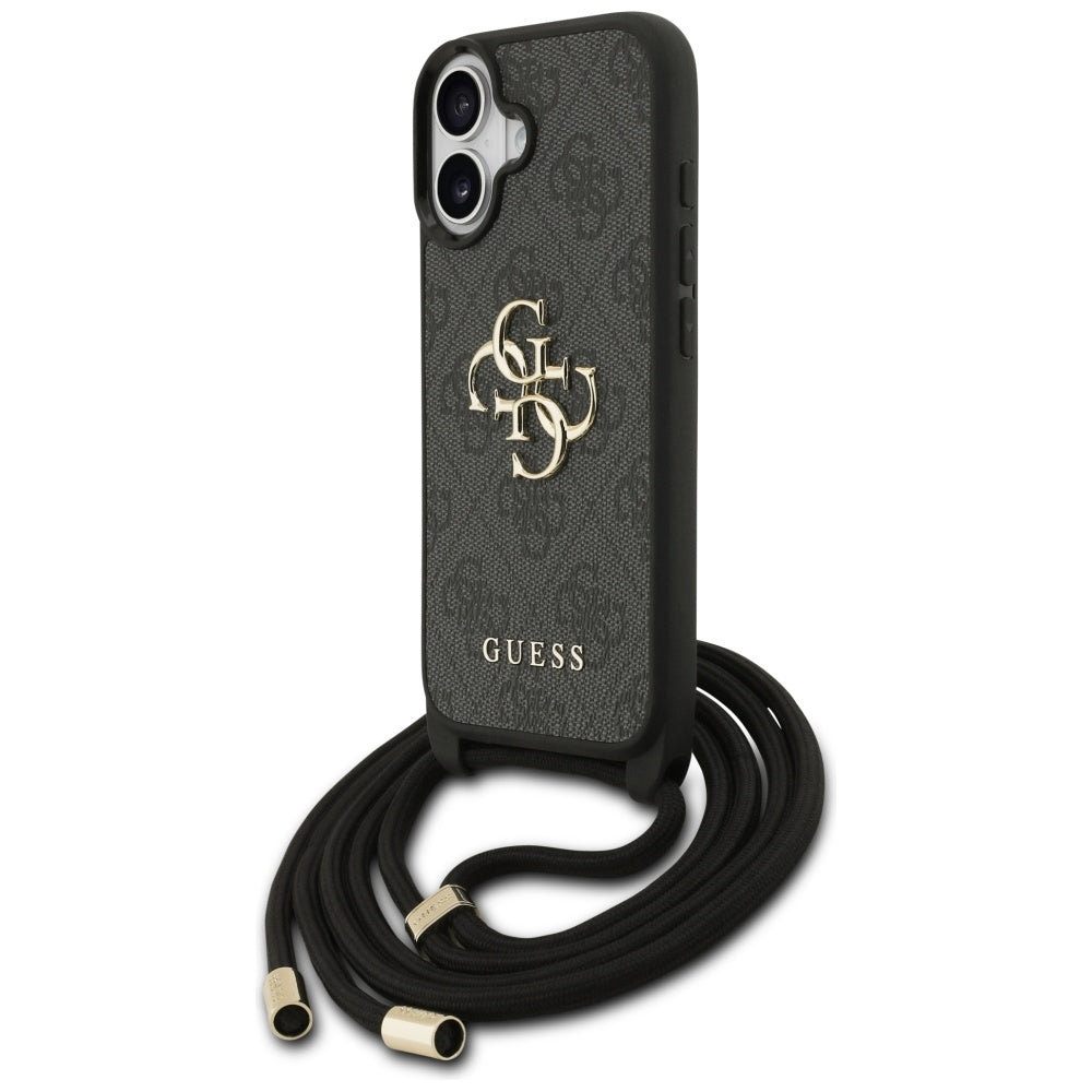 Funda para Apple iPhone 17, Guess, 4G CBDY Big Logo con Correa, Negra