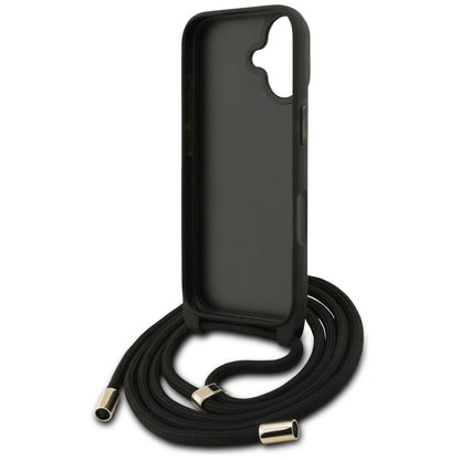 Funda para Apple iPhone 17, Guess, 4G CBDY Big Logo con Correa, Negra