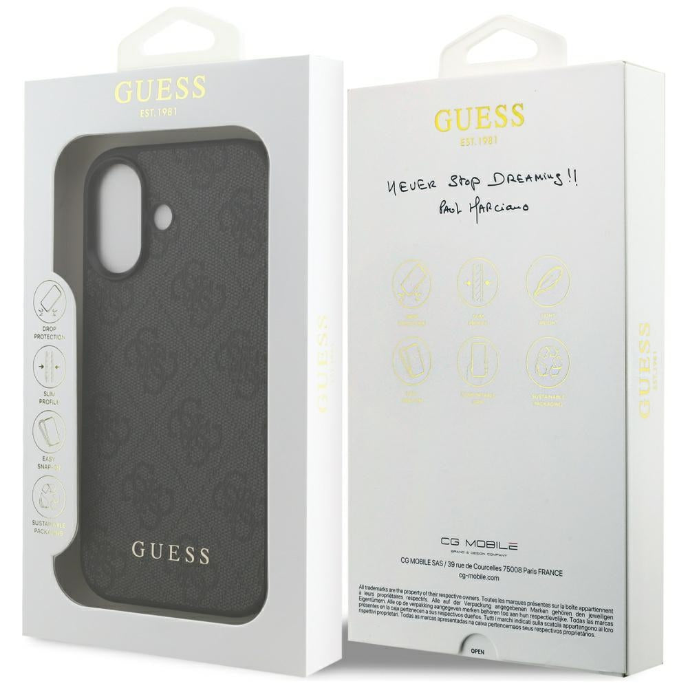 Funda para Apple iPhone 17, Guess, 4G Classic, Negra