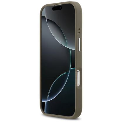 Funda para Apple iPhone 17, Guess, 4G Grained Big And Classic Logo, Marrón Plateado