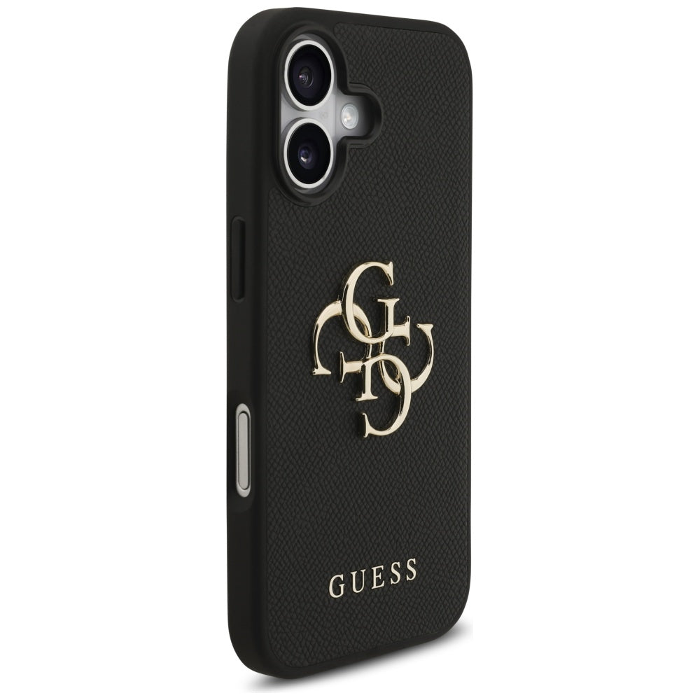Funda para Apple iPhone 17, Guess, 4G Grained Big and Classic Logo, Negra
