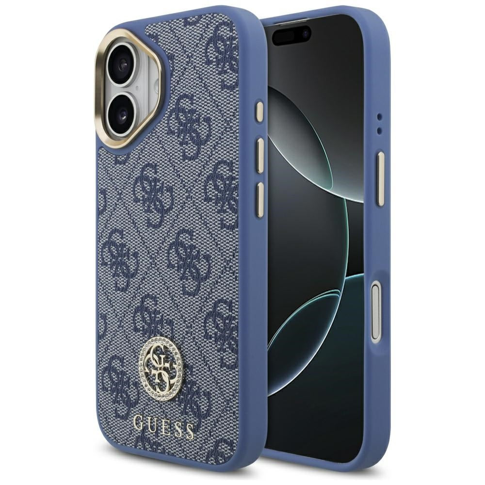 Funda para Apple iPhone 17, Guess, 4G Strass Logo, Azul.