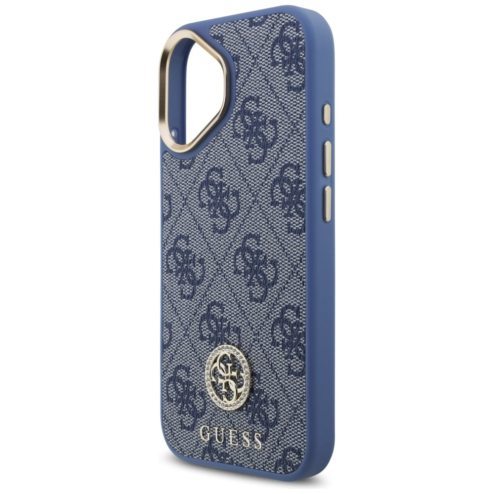 Funda para Apple iPhone 17, Guess, 4G Strass Logo, Azul.