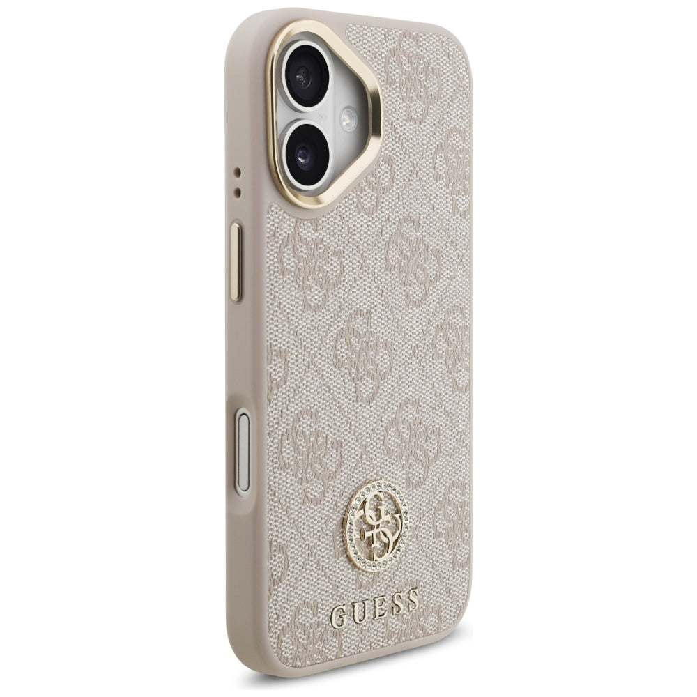 Funda para Apple iPhone 17, Guess, 4G Strass Logo and Big Strap, Rosa